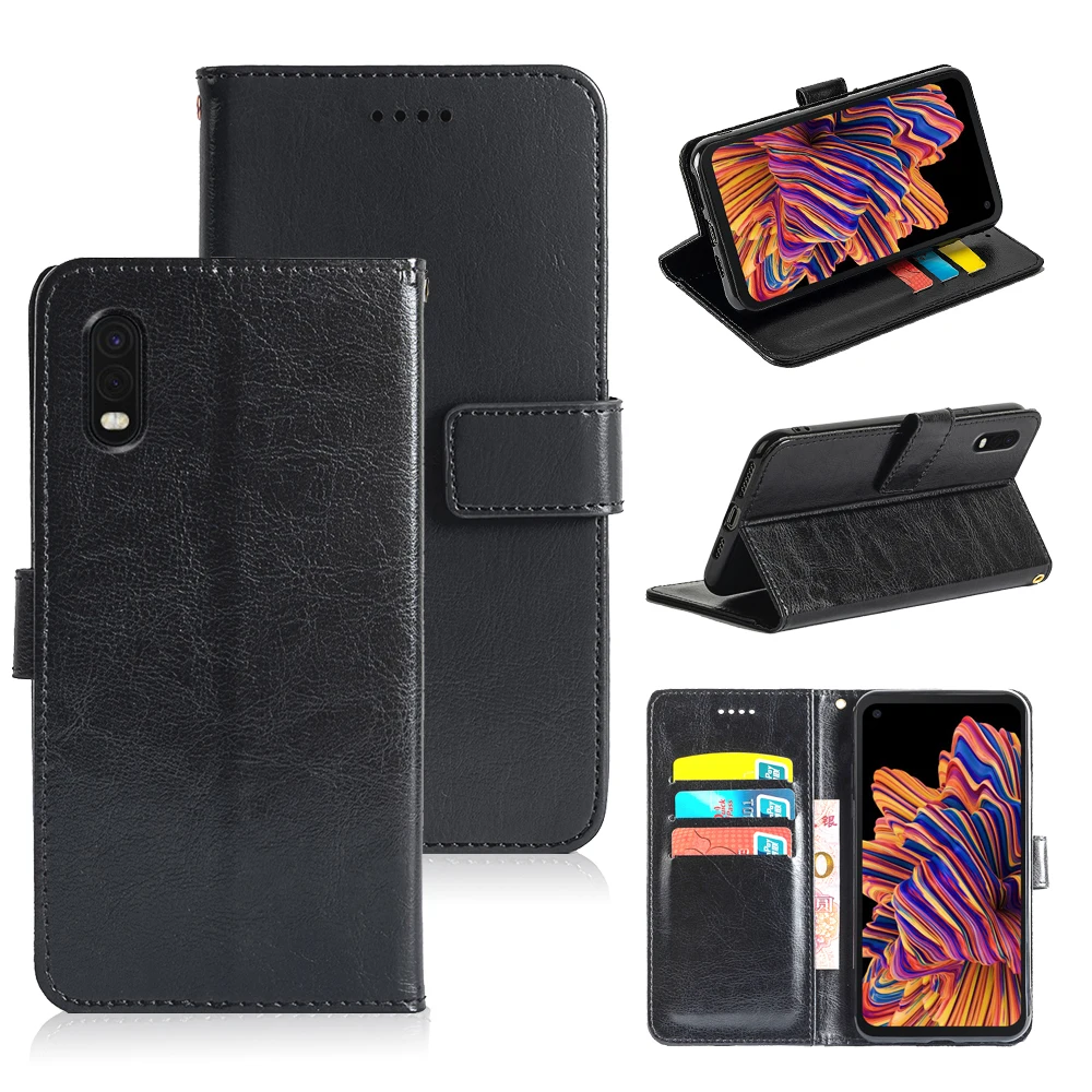 

ROEMI For Samsung Galaxy Xcover Pro Very Comfortable Touching Leather Stand Protective Cart Slot Holder PU Wallet Phone Cases