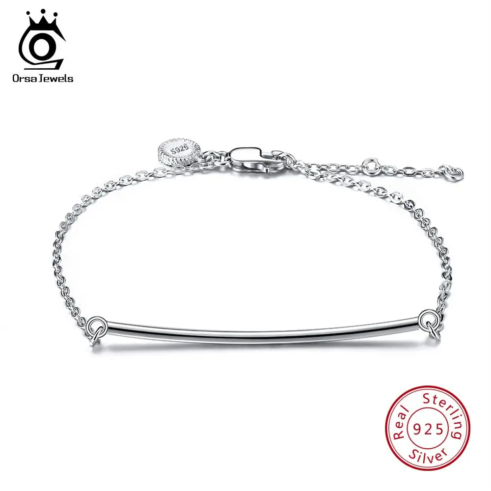 ORSA JEWELS, женские браслеты из настоящего серебра 925 пробы, длинный браслет с застежкой "Лобстер-коготь", элегантный браслет, модное ювелирное изделие, подарок SB27