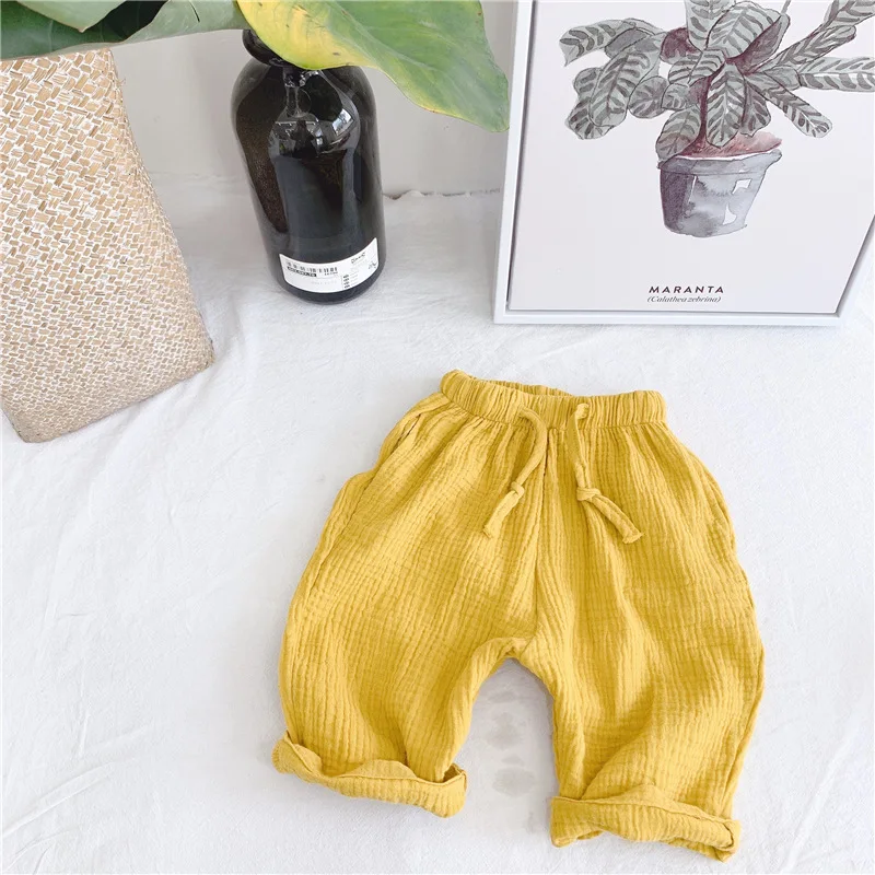 2020 летние детские штаны для девочек однотонные с защитой от комаров маленьких