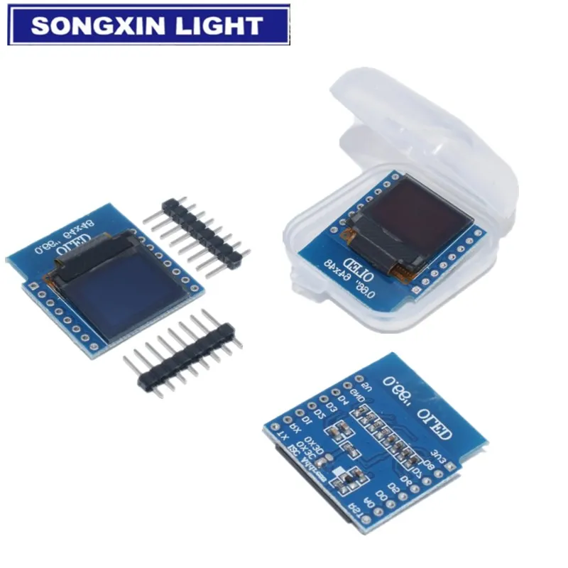 0.66 inch OLED Display Module for WEMOS D1 MINI ESP32 AVR STM32 64x48 0.66" LCD Screen IIC I2C | Электронные компоненты и