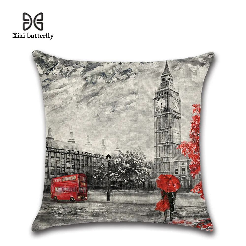 45*45 см новые туфли с квадратными видом на город Декоративные диванные подушки