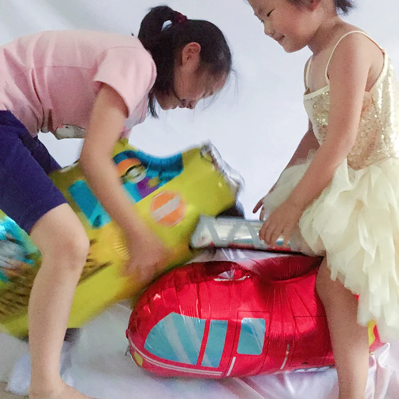 1 набор Мультяшные воздушные шары с номером автомобиля пожарная машина поезд