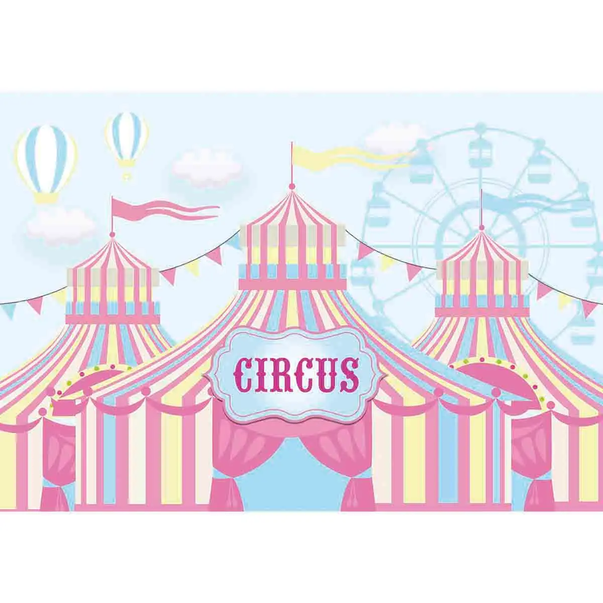 Allenjoykids background for photography circus tent ferris wheel hot air balloon baby birthday backdrop photocall photobooth | Электроника