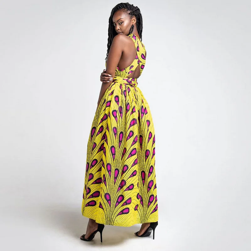 

Европа и США 2022, ремешки с принтом перьев, одежда, больше африканских платьев для женщин, сексуальная женская одежда