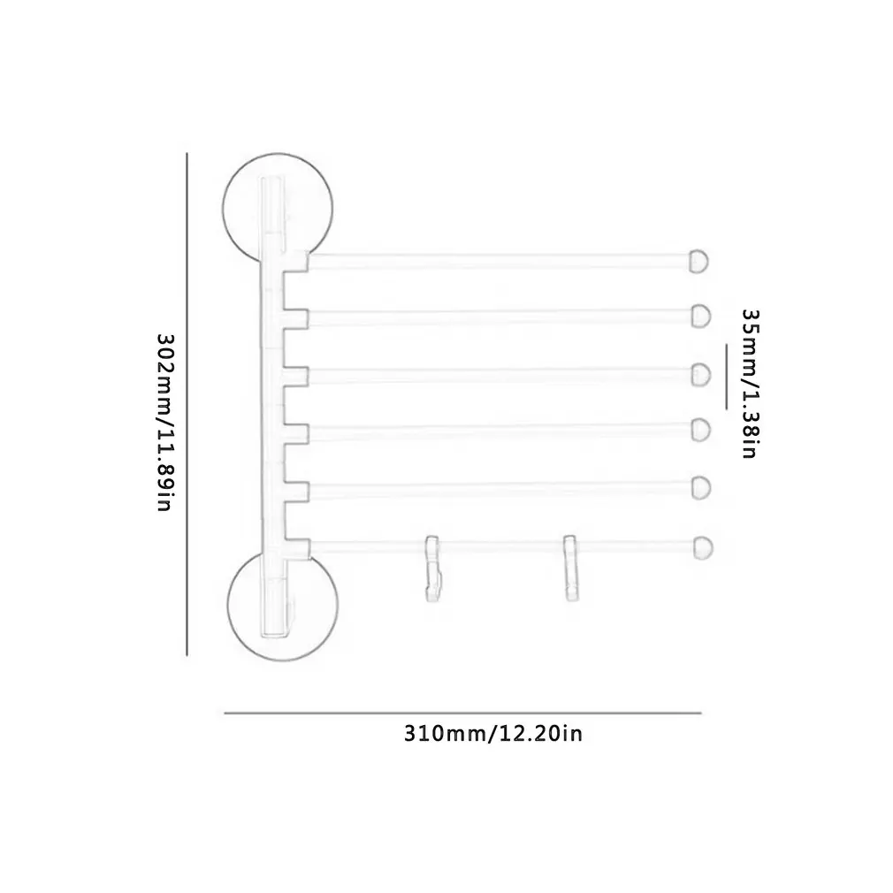 

1pc Towel Rack Rotating Bath Rail Hanger Undefined Towel Holder Swivel Bars Bathroom Wall Mounted