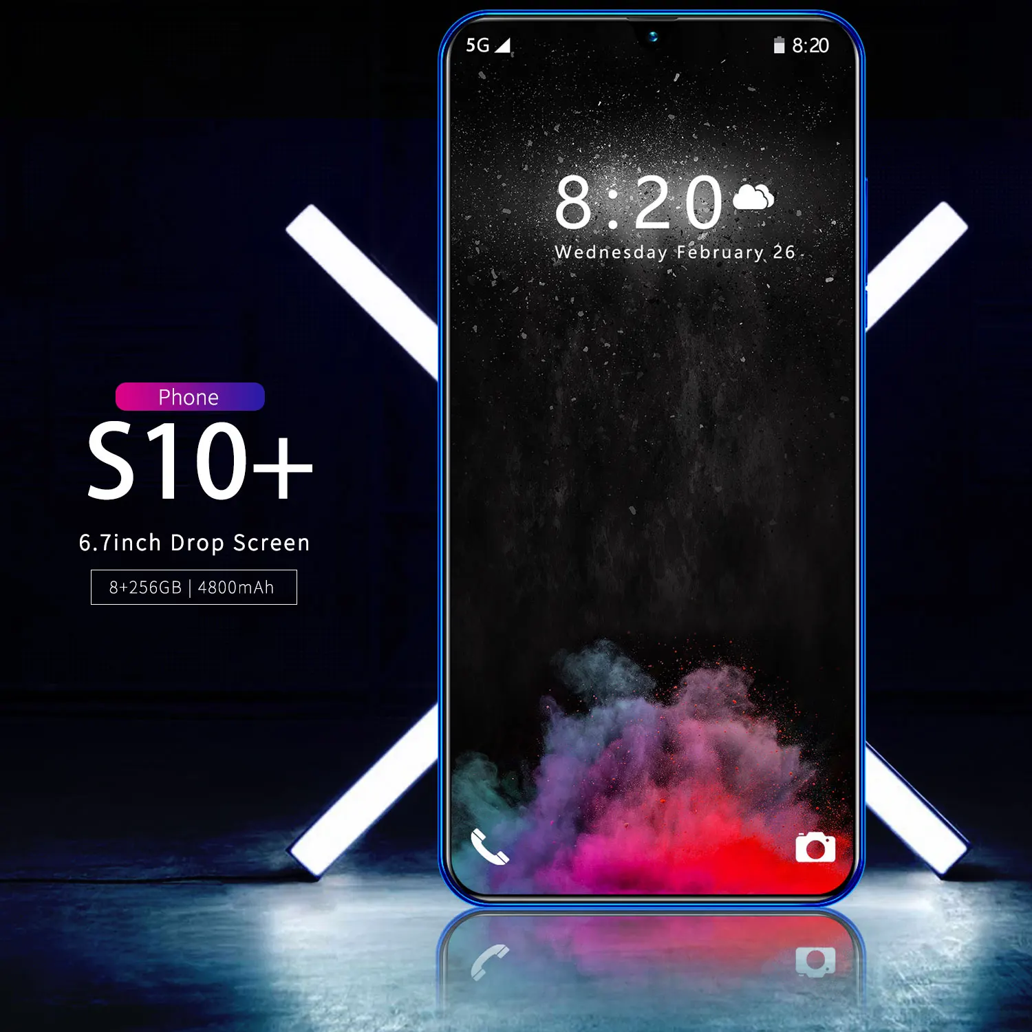 

6.7" Galax S10+ Mobile Phone MT6799 Deca Core Android 10.0 8/12GB RAM 256/512GB ROM 4800mAh Face Unlock 2021 New Smart Cellphone