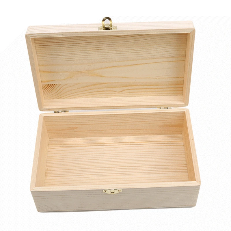 

Handmade Craft Home Case Box Log Color Scotch Pine Rectangular Wooden Storage Box Flip Solid Wood Gift Box