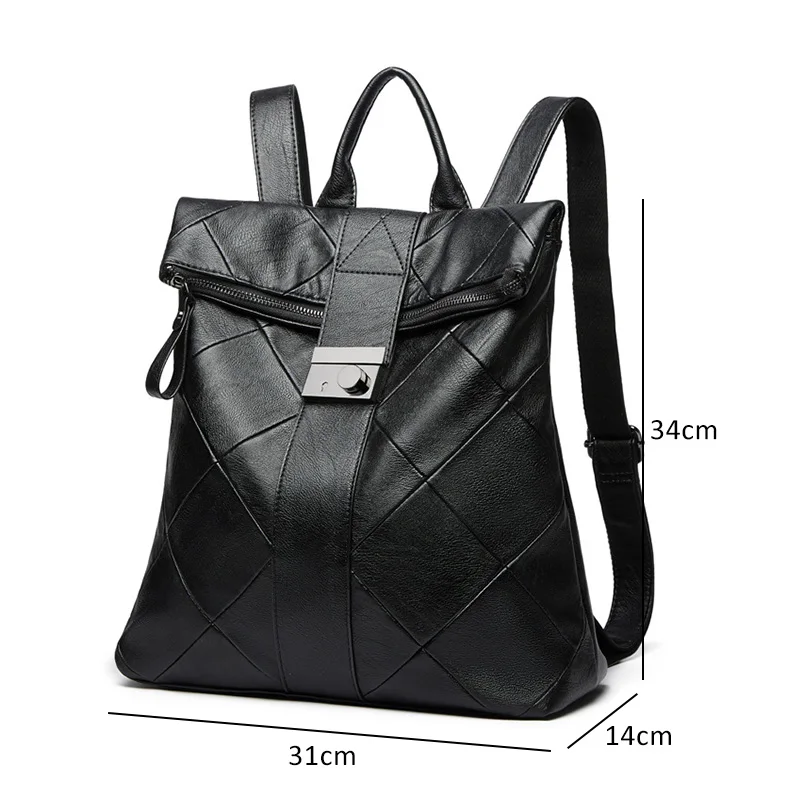 

Soft Casual Women Backpack Fashion Diamond Lattice Backpacks High Quality Large Capacity Travel Backpack Solid School Bag