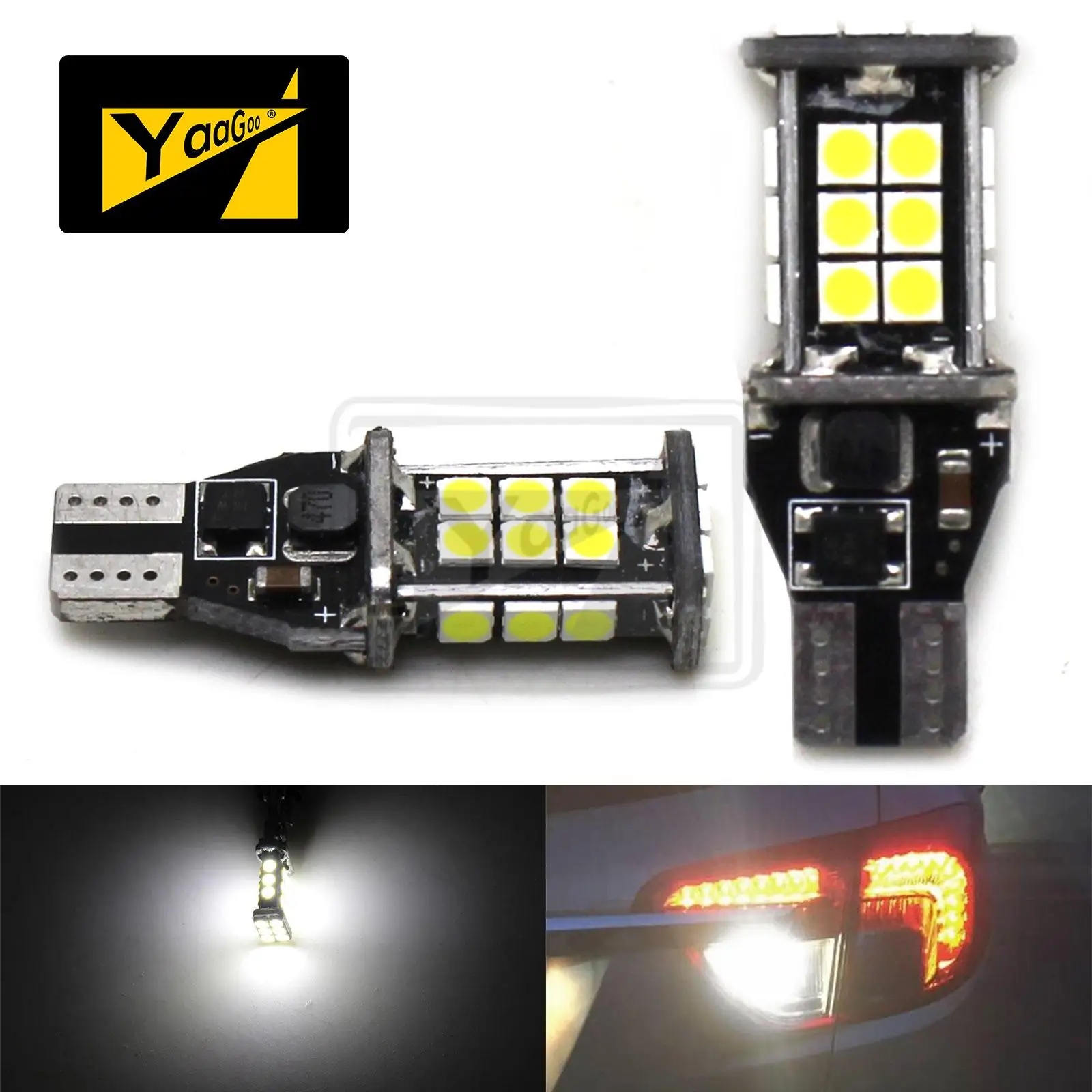 YaaGoo Canbus Error Free 24 SMD 12V 921 T15 W16W светодиодный лампы для резервного копирования Фары