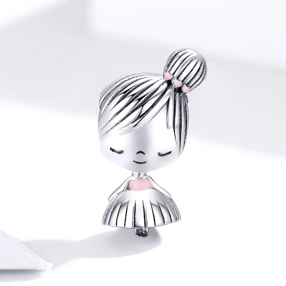 Fit Pandora браслет 925 стерлингового серебра маленькое платье девушка Сердце Мальчик бусины S925 детей подвески для DIY ювелирных изделий