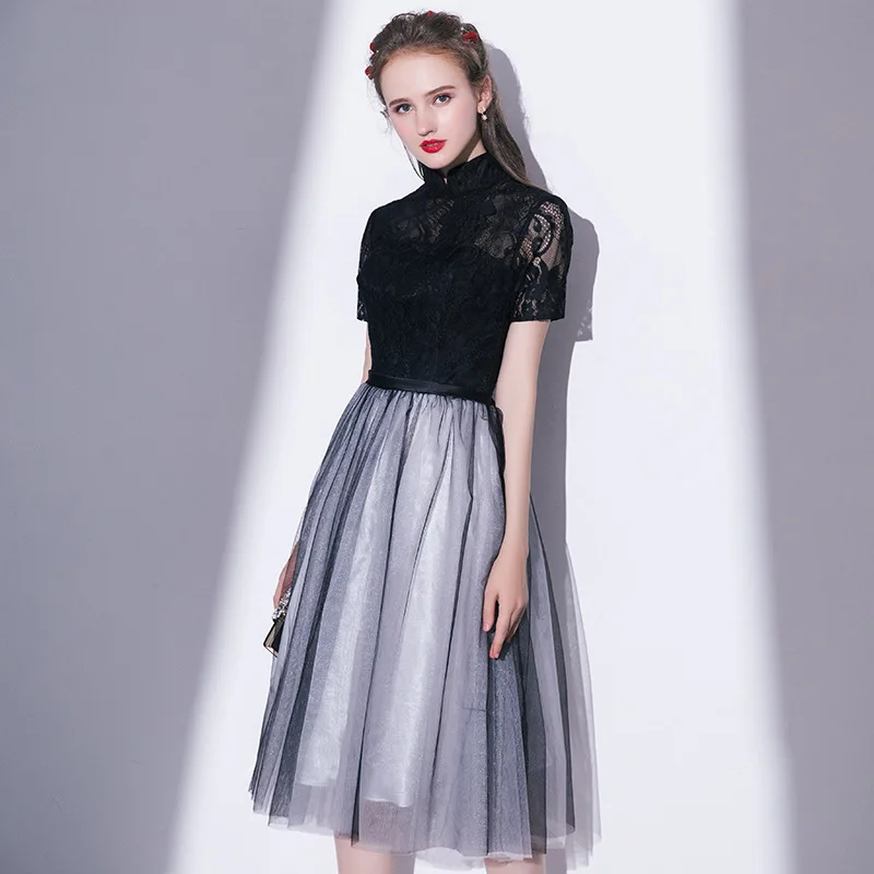 Robe de soiree красивое элегантное кружевное вечернее платье модное кружевное черное вечернее платье невесты вечернее платье