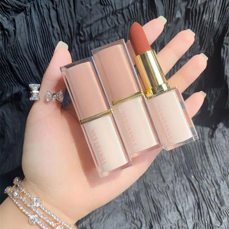 

6 Colors Crystal Square Tube Lipstick Velvet Matte Shimmer Whitening Long Lasting Waterproof Sexy Beauty Lipstick Cosmetics