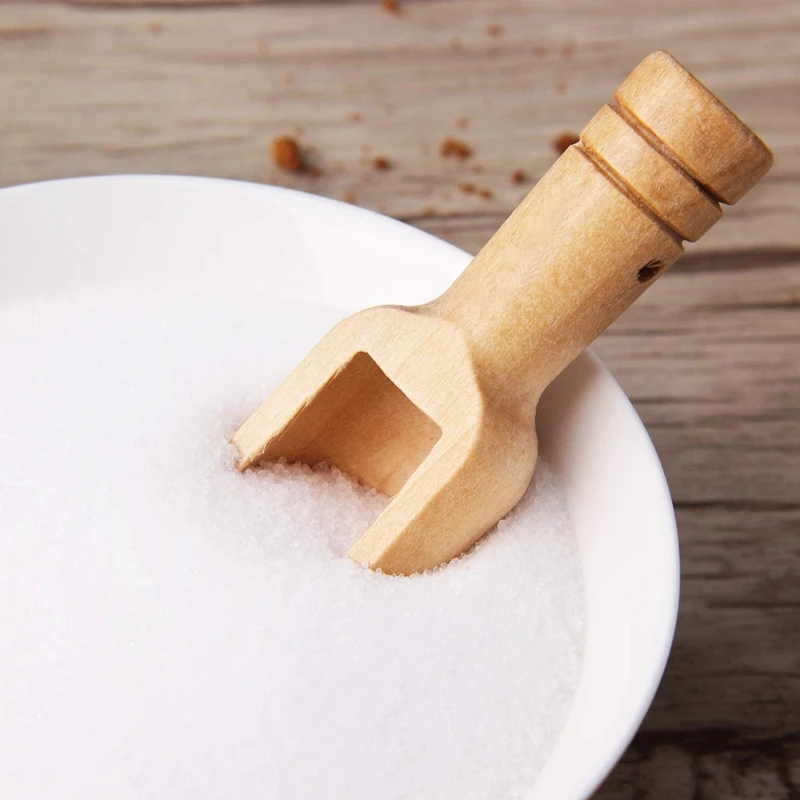

Wooden Round Handle Scoop Teaspoon Small Salt Shovel Milk Powder Scoops Condiment Spoons Coffee Tea Sugar Spoon 25Pcs