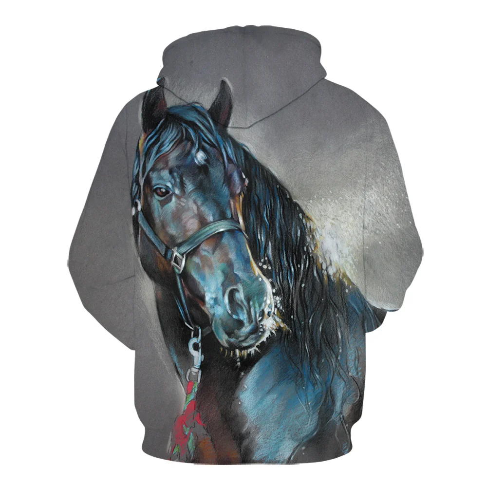 

2021 New Arrival 3D Sweatshirt Hoodies Men Horse Colorful 3D Print Long Sleeve Fashion Casual Hoodie Hip Hop Streetwear Pullover