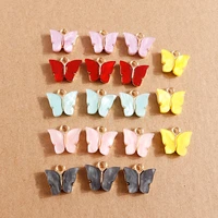 10pcslot 1313mm 6 colors small cute butterfly charms for jewelry making pendants necklaces earrings diy handmade accessories