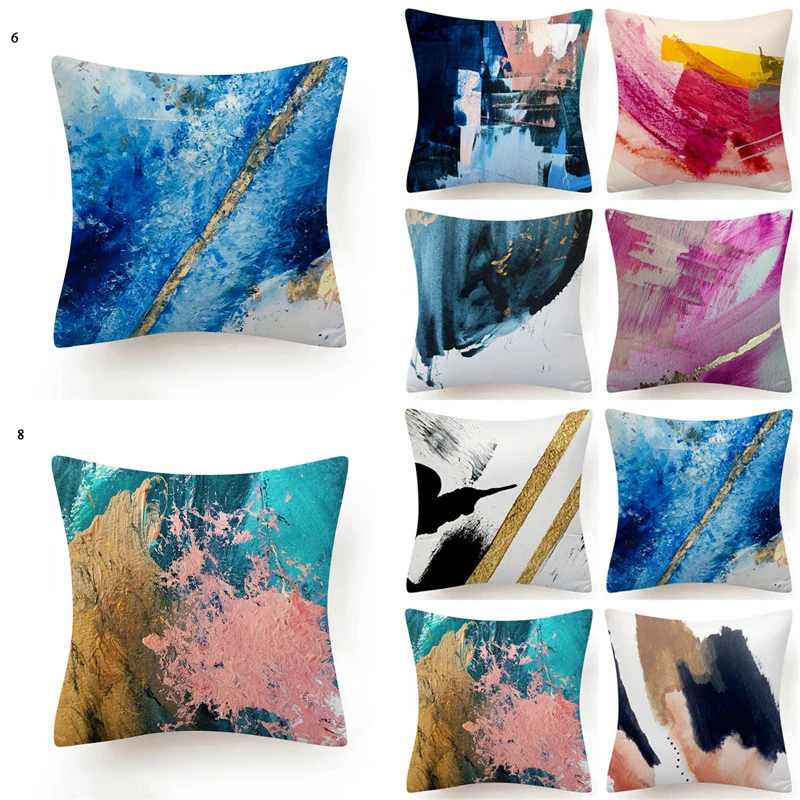 

Art Print Cushion Cover Colorful Fashion Pillow Case Sofa Decoration Throw Pillows Covers For Home Car Decor Pillowcase Supplies