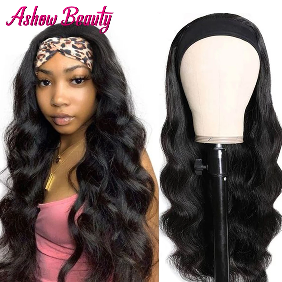 

Парик с головной повязкой человеческих волос манекен для шарфа парика 150% плотность Реми бразильские волнистые волосы парик из натуральных ...