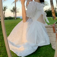 summer dresses 2021 womens clothing sexy backless hollow elegant cottagecore fairy white dress korean fashion harajuku vestidos