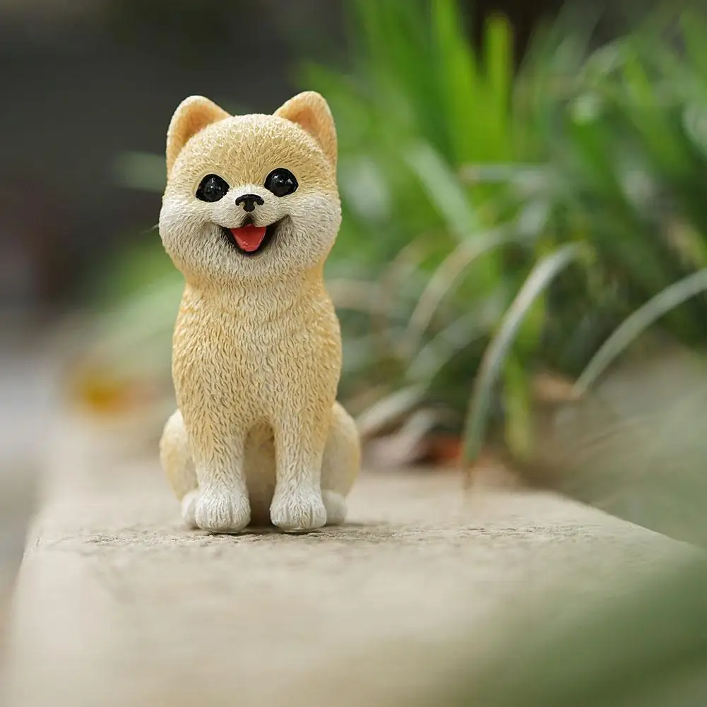 

Animal Resin Model Toy Dog High Simulation Realistic Articles Furnishing Animal Decoration Toy Kids Car Gifts Home Dog Cart P2N5