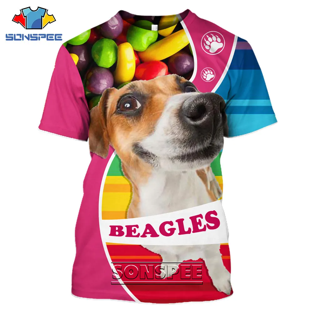 SONSPEE Beagles 3D Print Dog Animals T-shirts Men's Women Casual Hip Hop Funny Short Sleeve Fitness Streetwear Tees Tops Shirt images - 6
