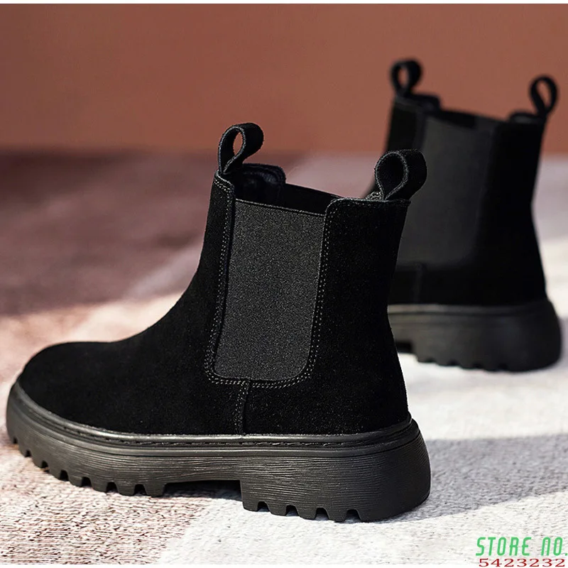 

Женские ботинки челси, крупные ботинки, женская зимняя обувь, бычья кожа, модные короткие женские ботинки, женская повседневная обувь, обувь