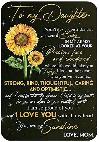

My Daughter Is Beautiful Sunflower, I Love You Wholeheartedly, Mommy Room Living Room Decoration Metal Wall Panel