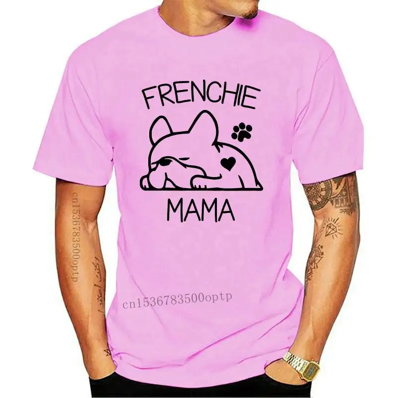 

Fashion Women White Short Sleeve Frenchie Mama Letter T-shirt French Bulldog Shirt Woman Casual Tops Cute Girl Tee shirt