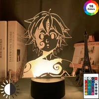 acrylic night light lamp manga the seven deadly sins gadget for home room decorative light meliodas figure kids table lamp gift