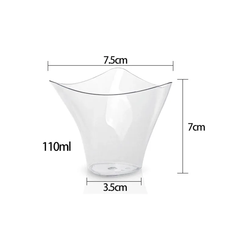 

25pcs High quality 110ml disposable pudding cups wedding birthday party transparent creative ice cream dessert cake plastic cups