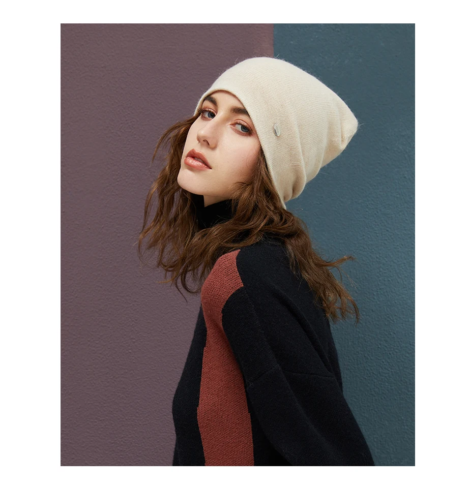 Female Beanies Rabbit Hair Winter Hats For Women Casual Autumn Knitted Beanie Girls New Fashion High Quality Soft Wool Hat