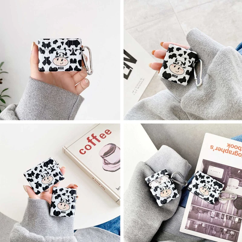 

Cute Cartoon Cows Printing Suitcase Earphone Case For AirPods 1 2 Pro3 Cases Wireless Bluetooth Headphone Box Protective Cover