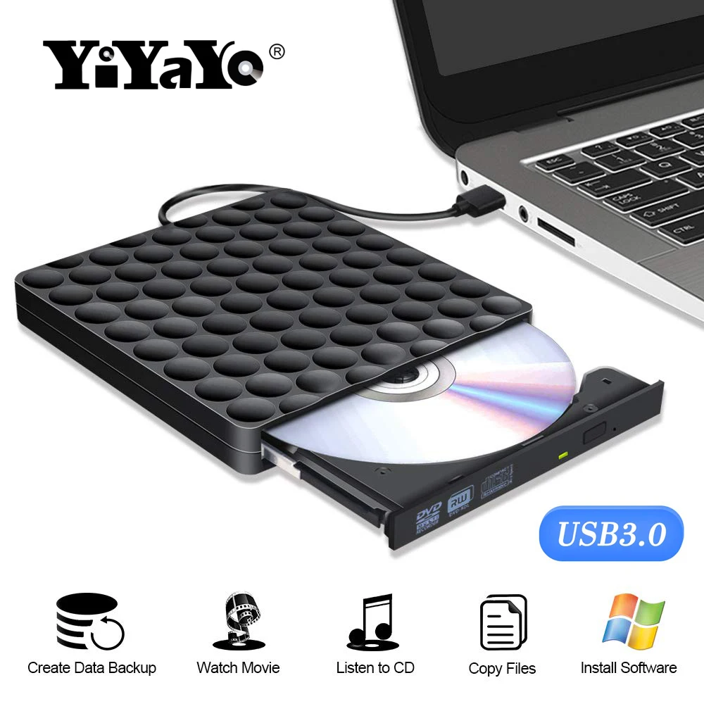 YiYaYo USB 3 0 DVD привод RW горелка Писатель CD ROM проигрыватель оптический для ноутбука hp