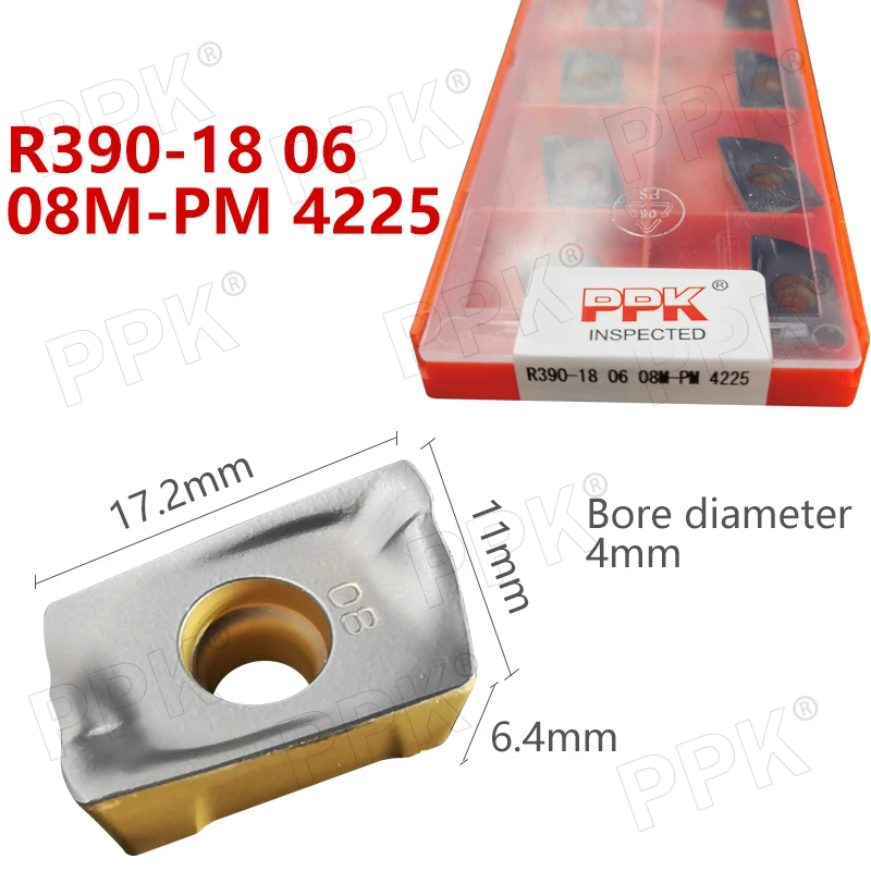 10 шт. R390-18 06 08M-PM 4225 поворотные твердосплавные вставки инструмента токарного