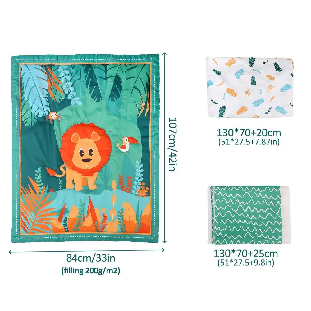 

Baby Bedding Three-piece Set Including Crib Quilt Cover Bed Skirt And Bed Set Non-staining Fabrics Best Shower Gifts