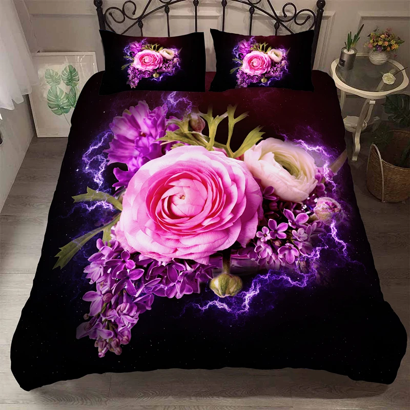 

Yi chu xin 3d flower duvet cover set bedding set twin size kids Cartoon print girl bed set bed linen cute bed