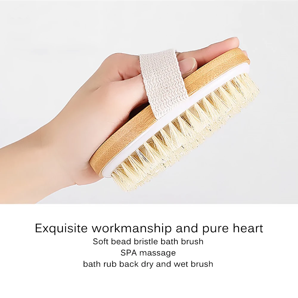 Щетка для тела натуральный кабан щетины органический сухой кожи щетка