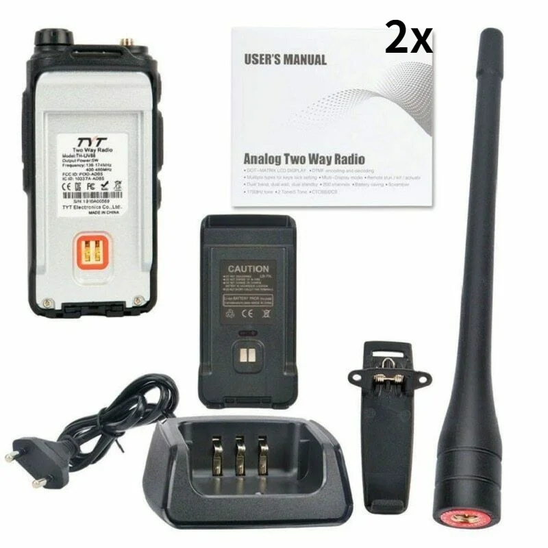 2Pack TYT TH-UV88 Two Way Radio Dual Band COMP UHF VHF DOT-MATRIX LCD Screen Scrambler DFMF Handheld Walkie Talkie | Мобильные
