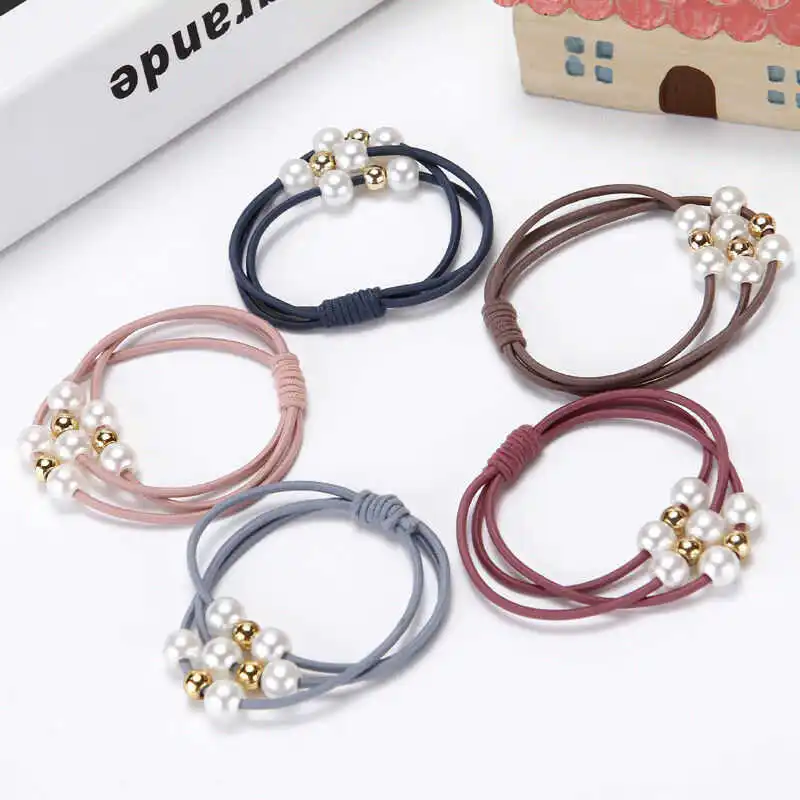 

Women Kids Hair Band Girls Elastic Hairband Ponytail Holder Ties Rope Ring 5Pcs