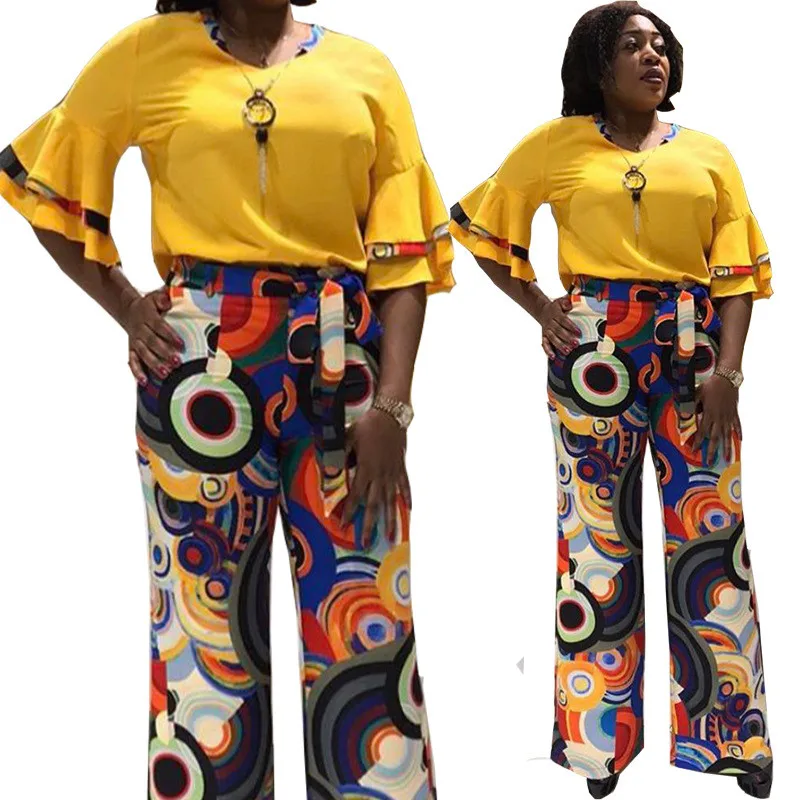Комплект из двух предметов с принтом женская одежда в африканском стиле лето 2020