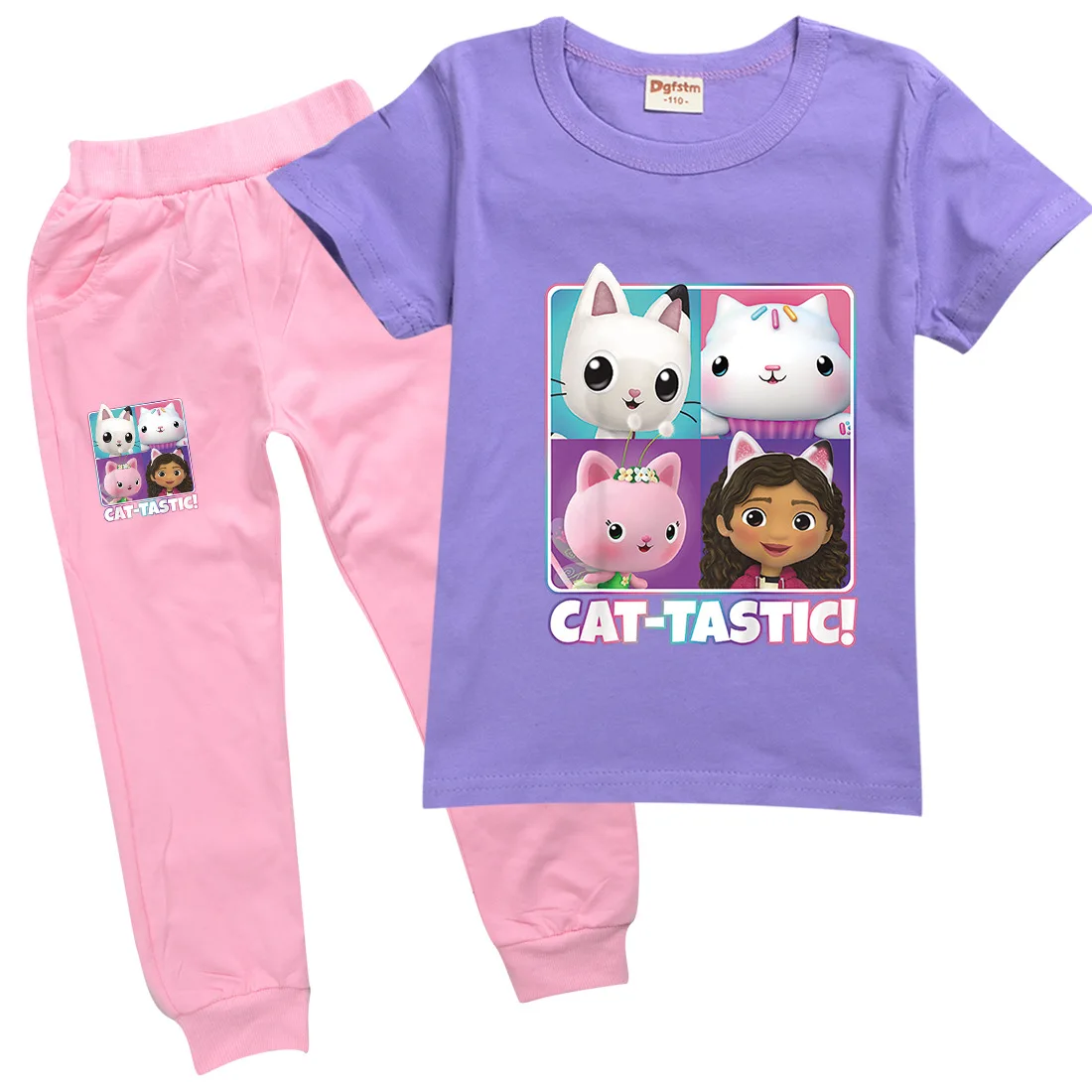 

2 шт./комплект, хлопковая футболка с коротким рукавом и штаны для девочек