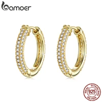 bamoer ear hoops 925 sterling silver luxury hoop earrings for women wedding engagement jewelry gifts fashion accessories