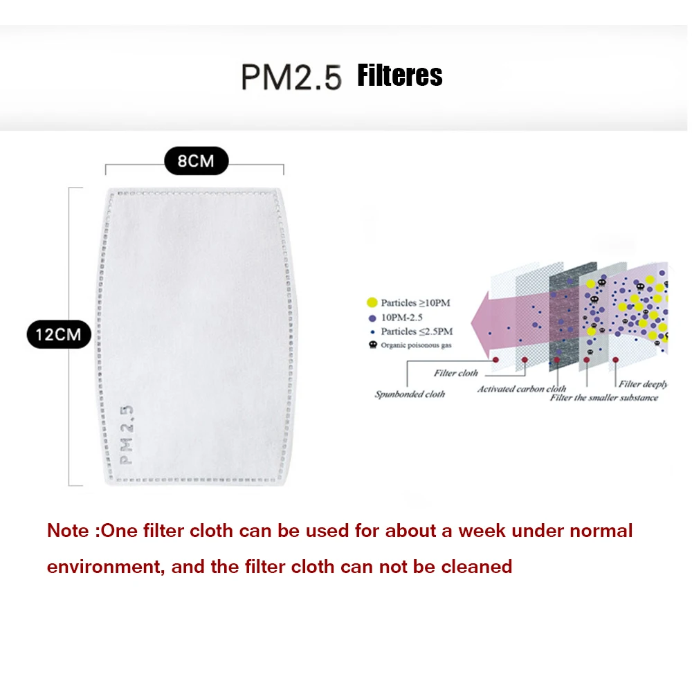 Респиратор PM2.5 многоразовый для защиты от загрязнений моющаяся хлопковая маска