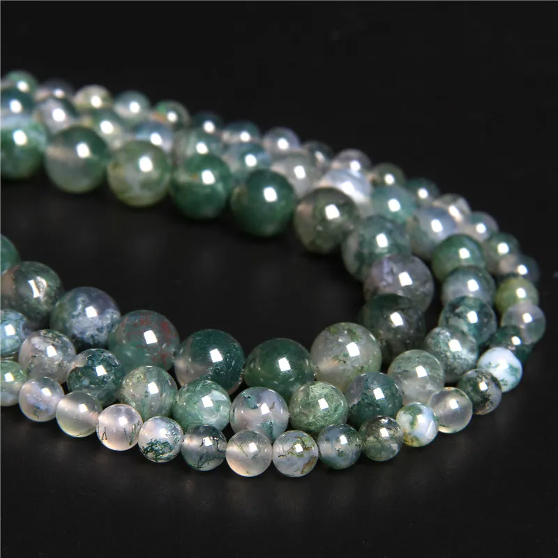 Мох трава Агаты натуральный камень свободный разделитель бисер бусины для