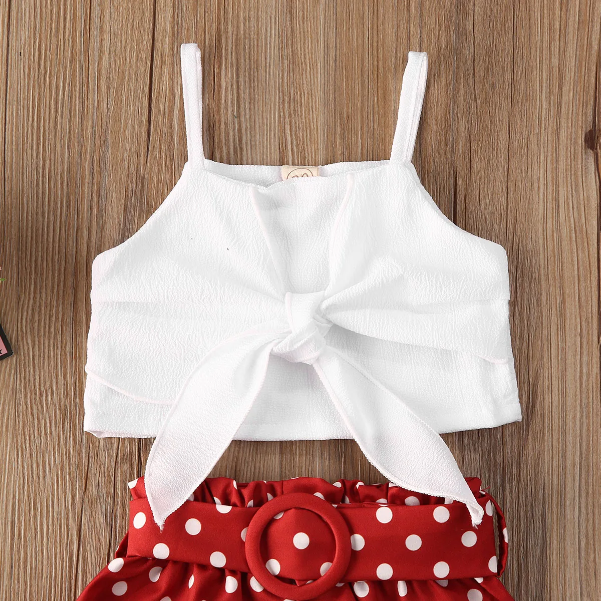 Emmababy одежда для малышей комплекты одежды девочек летние однотонные Цвет ремень
