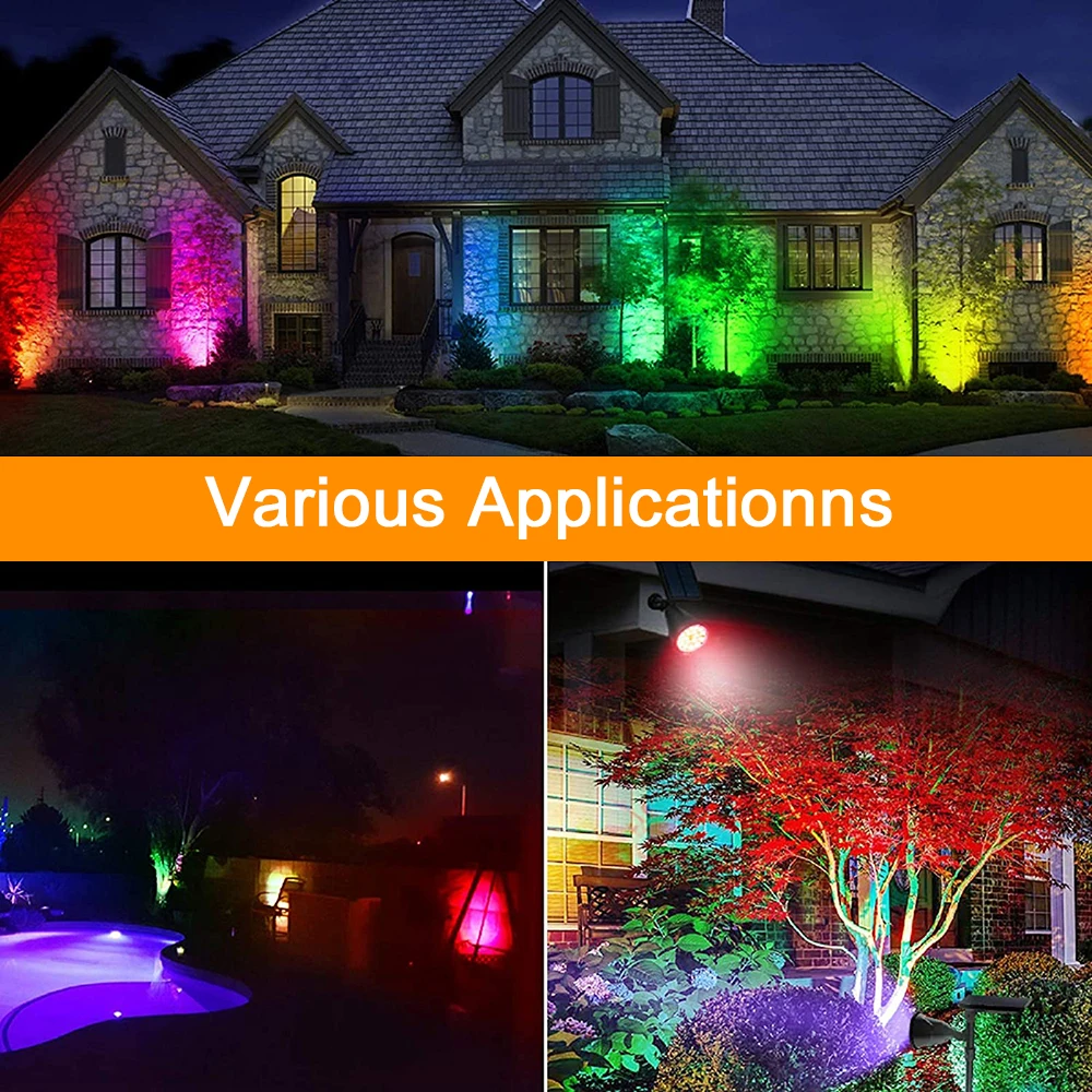 

7 LED Outdoor Solar Lights RGB Changing Lawn Ground Lamp IP65 Waterproof Landscape Spotlights Garden Decoration Outdoor Lighting