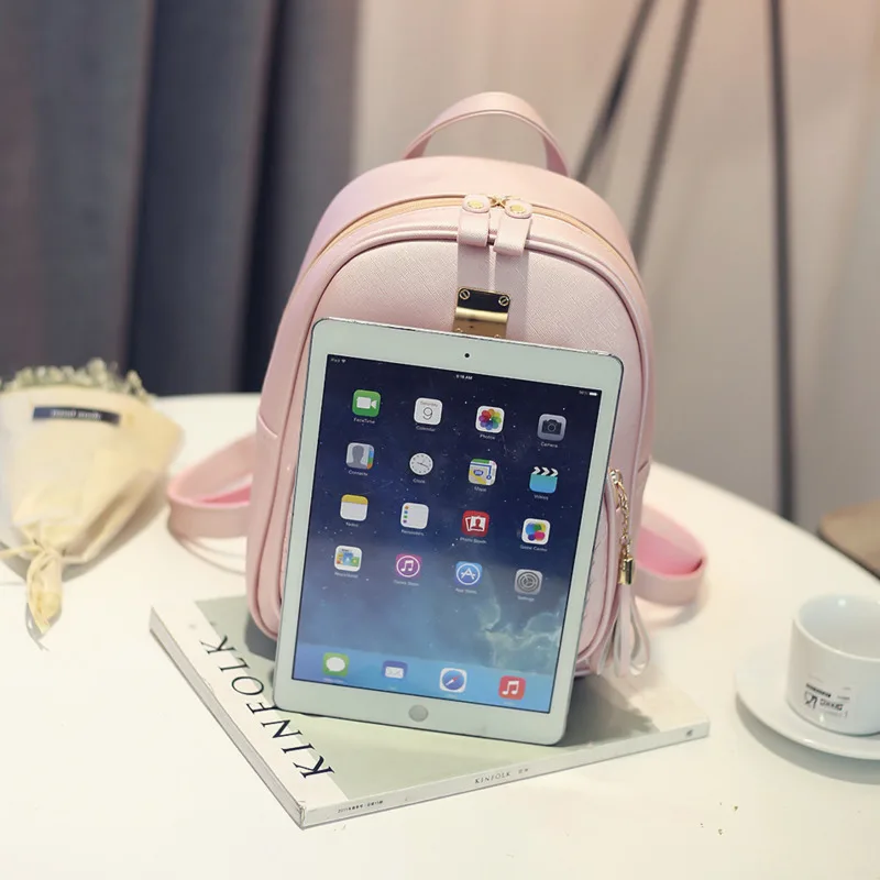 

New Fashion Women Backpack PU Leather Schoolbag For Teenager Girls Female Small Backpack School Travel Bagpack 2021 Mochila