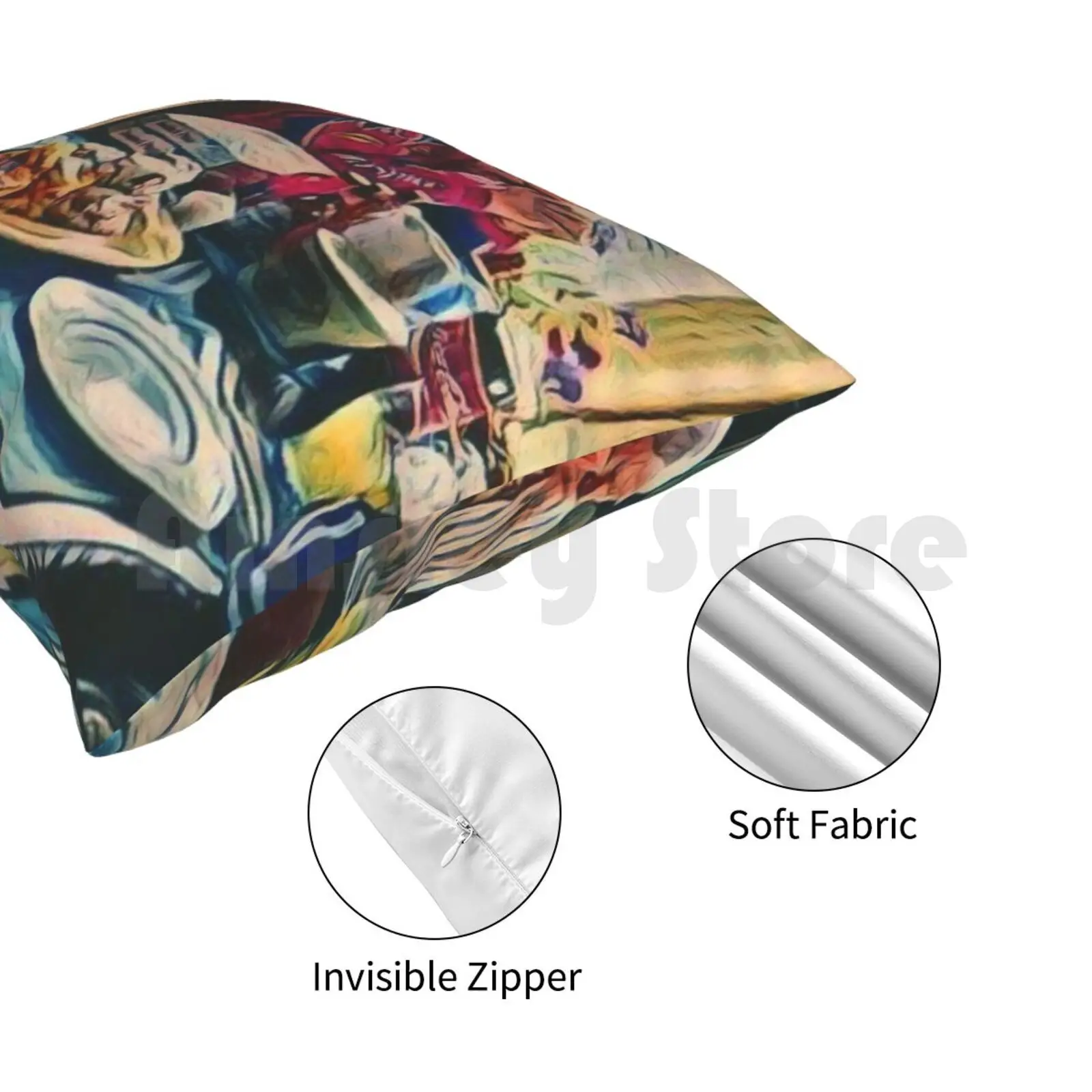 Детская мягкая подушка с рисунком в стиле ретро