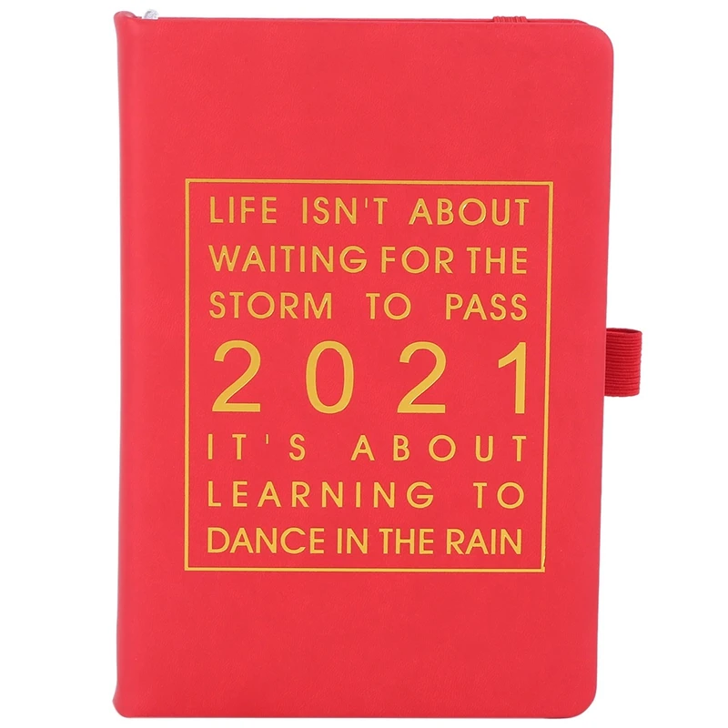 

New Fashion Agenda 2021 English Language Thicken Notebook A5 Leather Soft Cover School Planner Efficiency Journal
