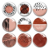 geometric pattern glass cabochonbrick red pink white digital images round photo glass cabochon demo flat back making findings