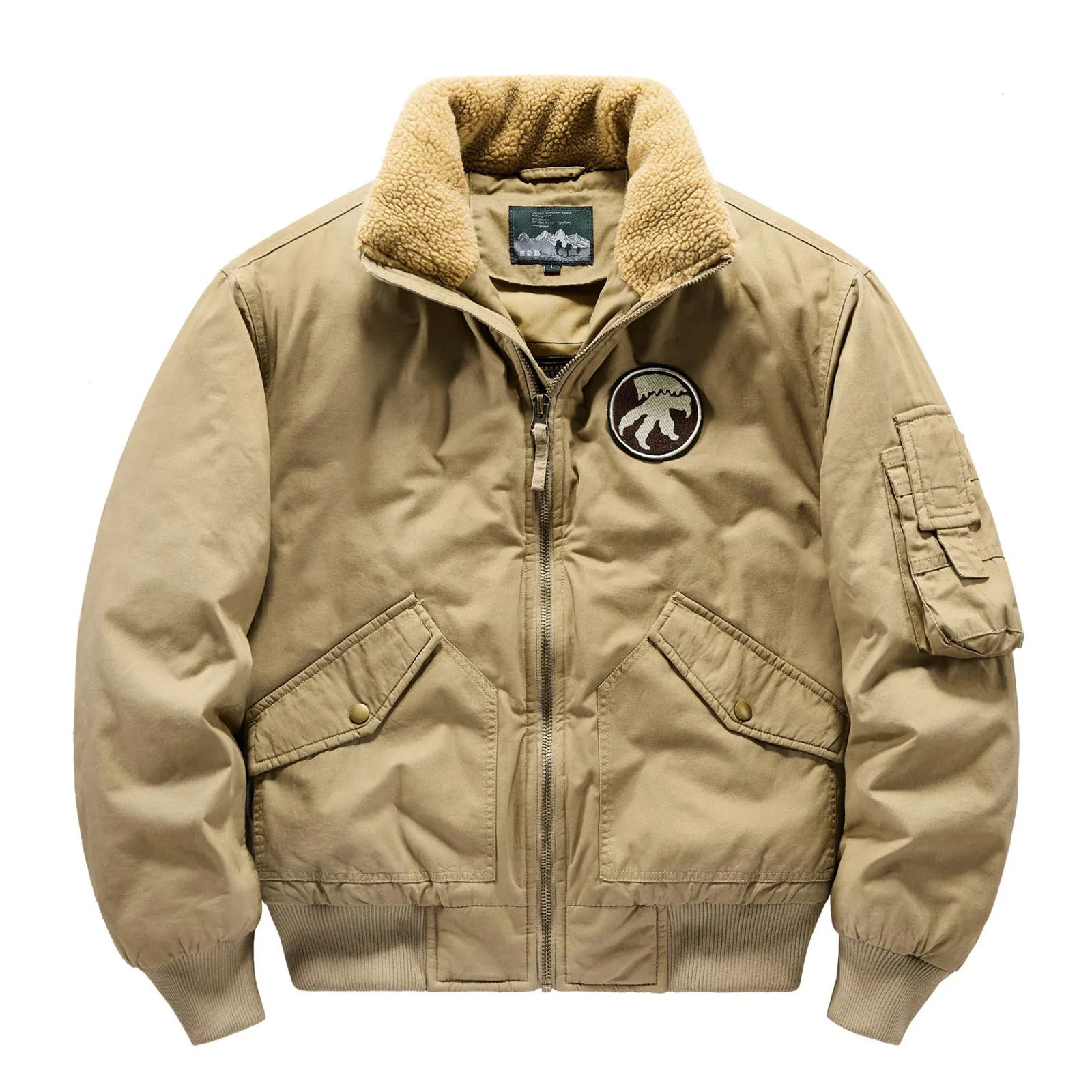 

Winter American Style Work Deck Cotton Padded Coat Outdoor Sport Climbing Hiking Thickened Plush Tops Men Cashmere Blend Jacket